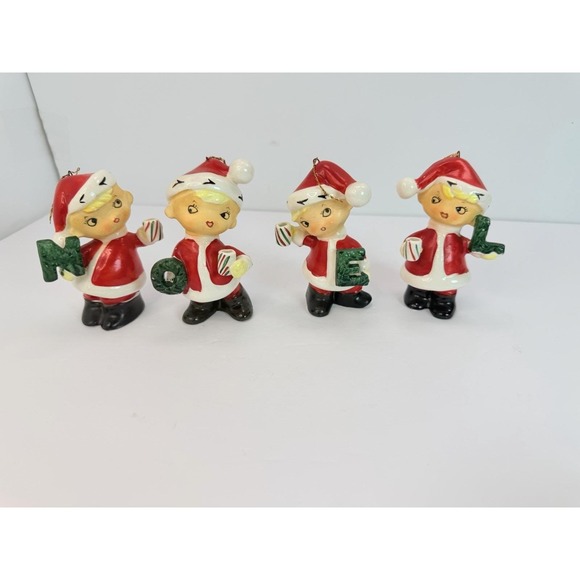Reader'S Digest Other - Christmas NOEL Santa Pixie Elf Boys Ornaments Made Japan Vintage Christmas READ